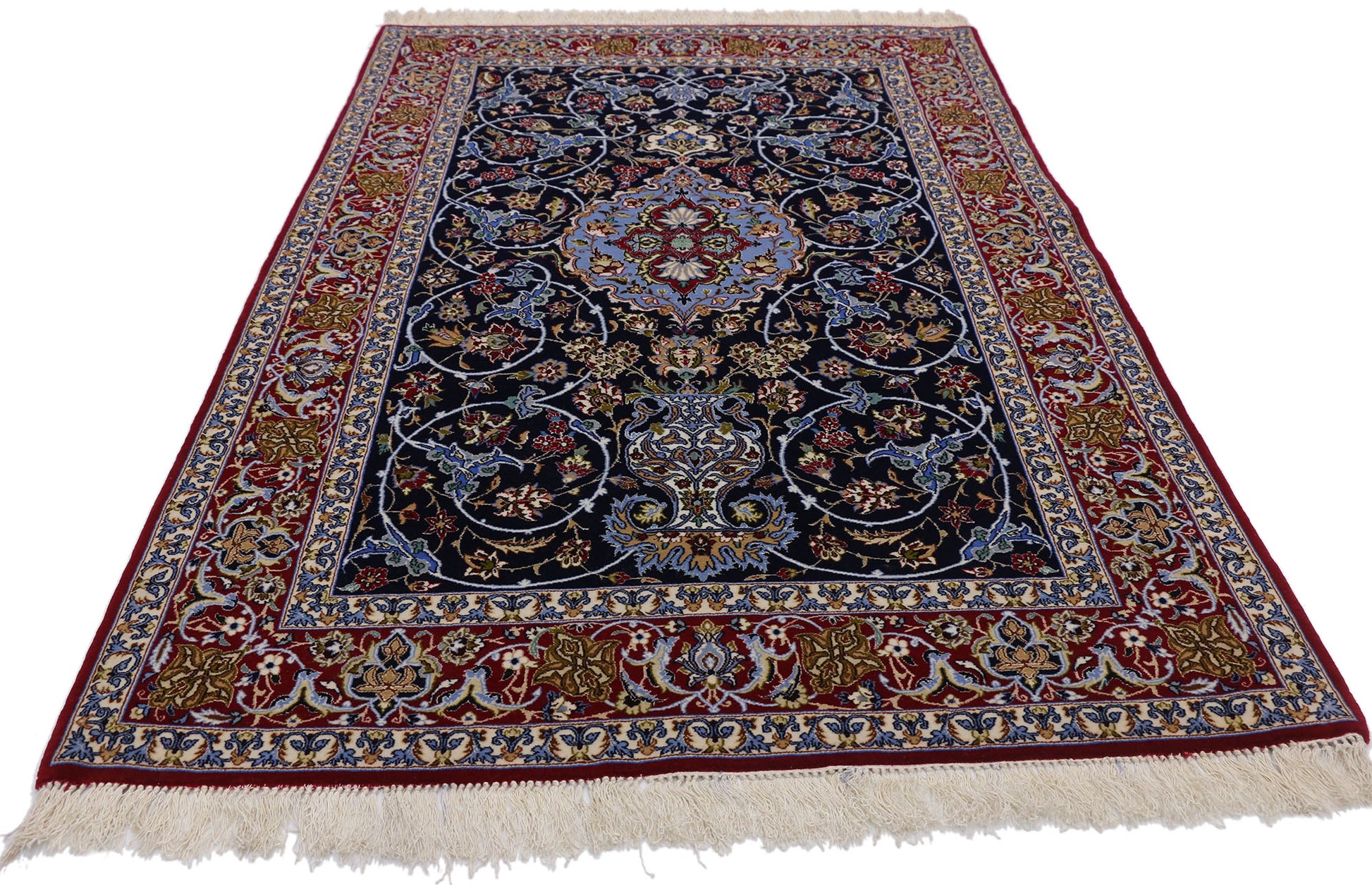 4 x 6 Vintage Isfahan Rug 77253