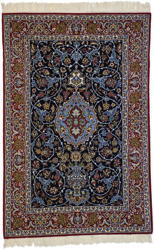 4 x 6 Vintage Isfahan Rug 77253