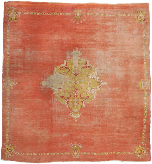 15 x 15 Antique Turkish Oushak Rug 77261