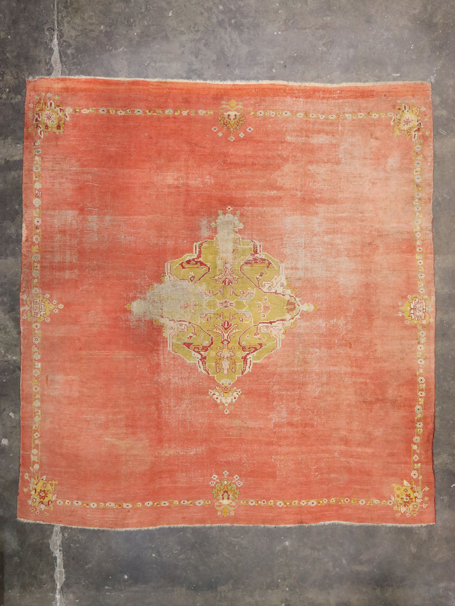 15 x 15 Antique Turkish Oushak Rug 77261