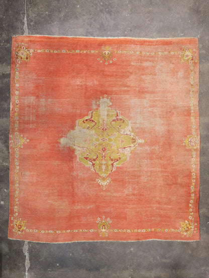 15 x 15 Antique Turkish Oushak Rug 77261