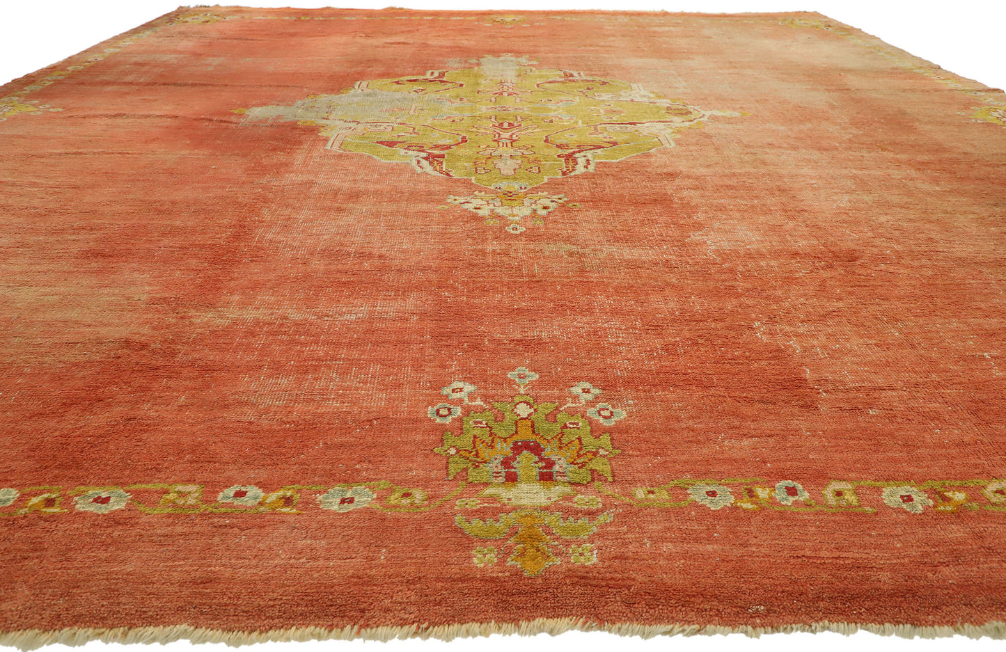 15 x 15 Antique Turkish Oushak Rug 77261