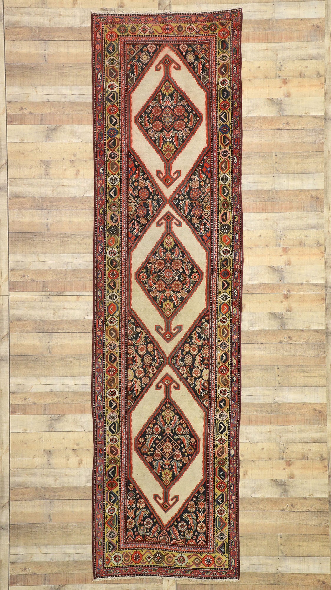 4 x 14 Antique Persian Malayer Runner 77265