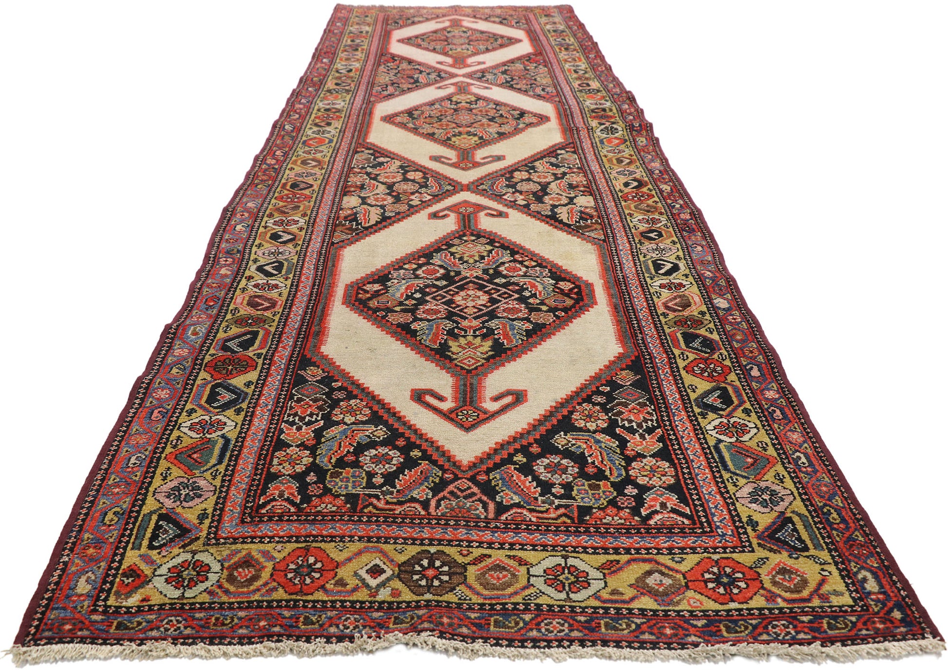 4 x 14 Antique Persian Malayer Runner 77265