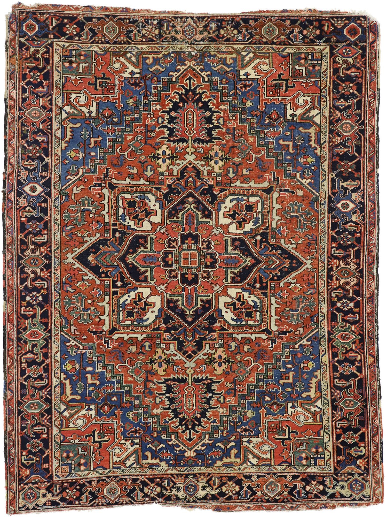 8 x 10 Antique Persian Heriz Rug 77276