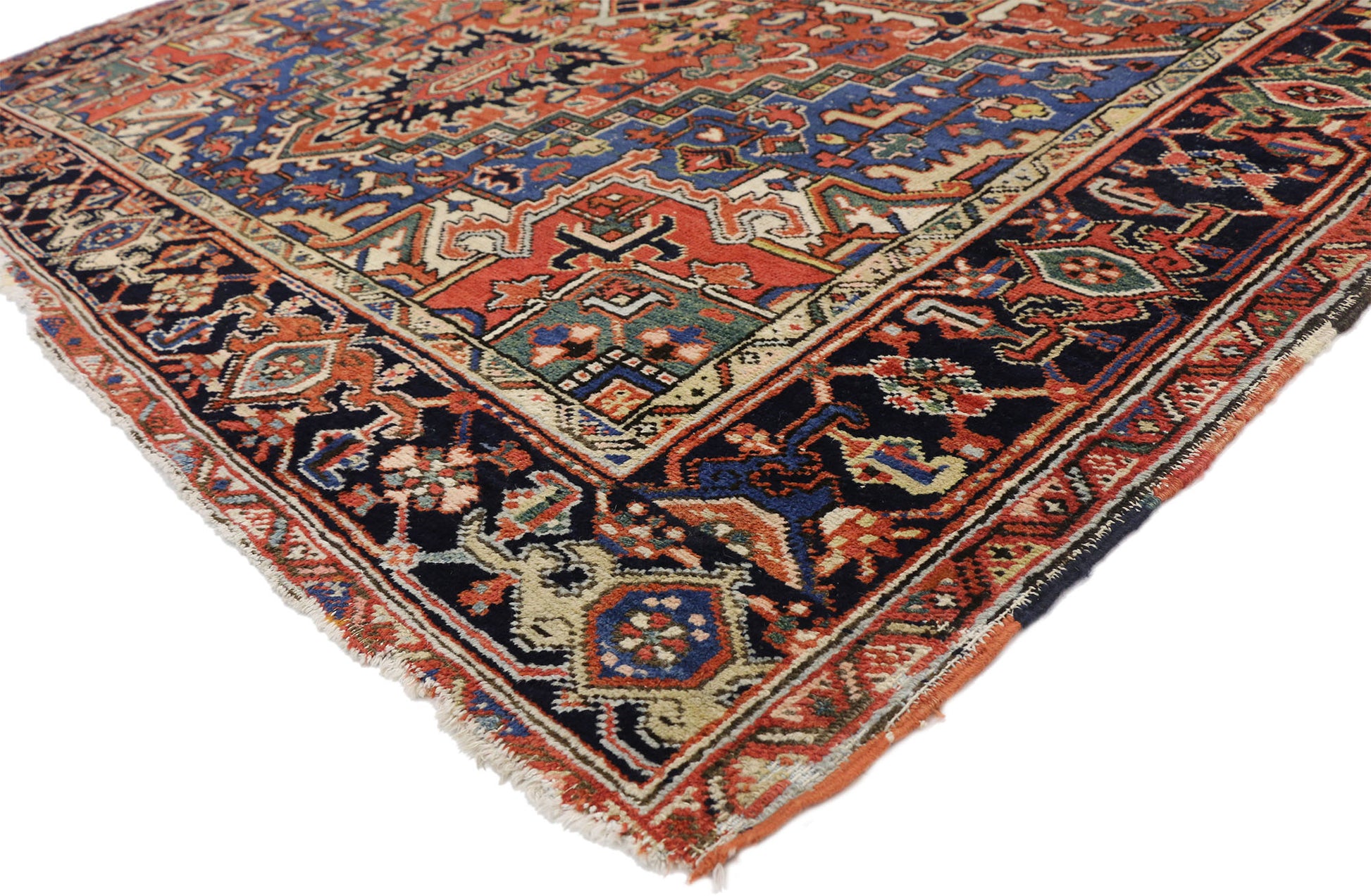 8 x 10 Antique Persian Heriz Rug 77276