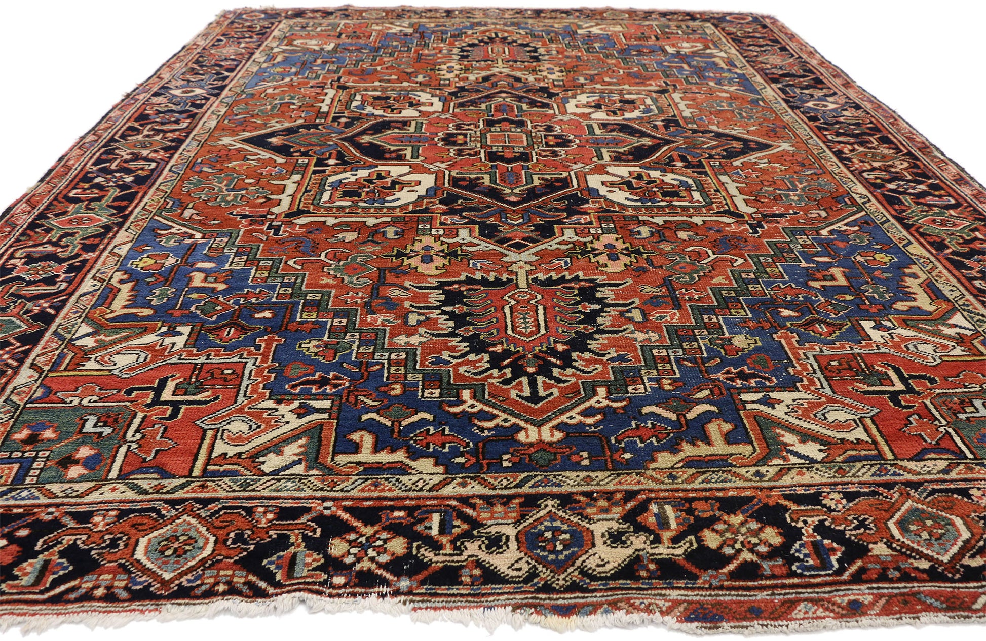 8 x 10 Antique Persian Heriz Rug 77276