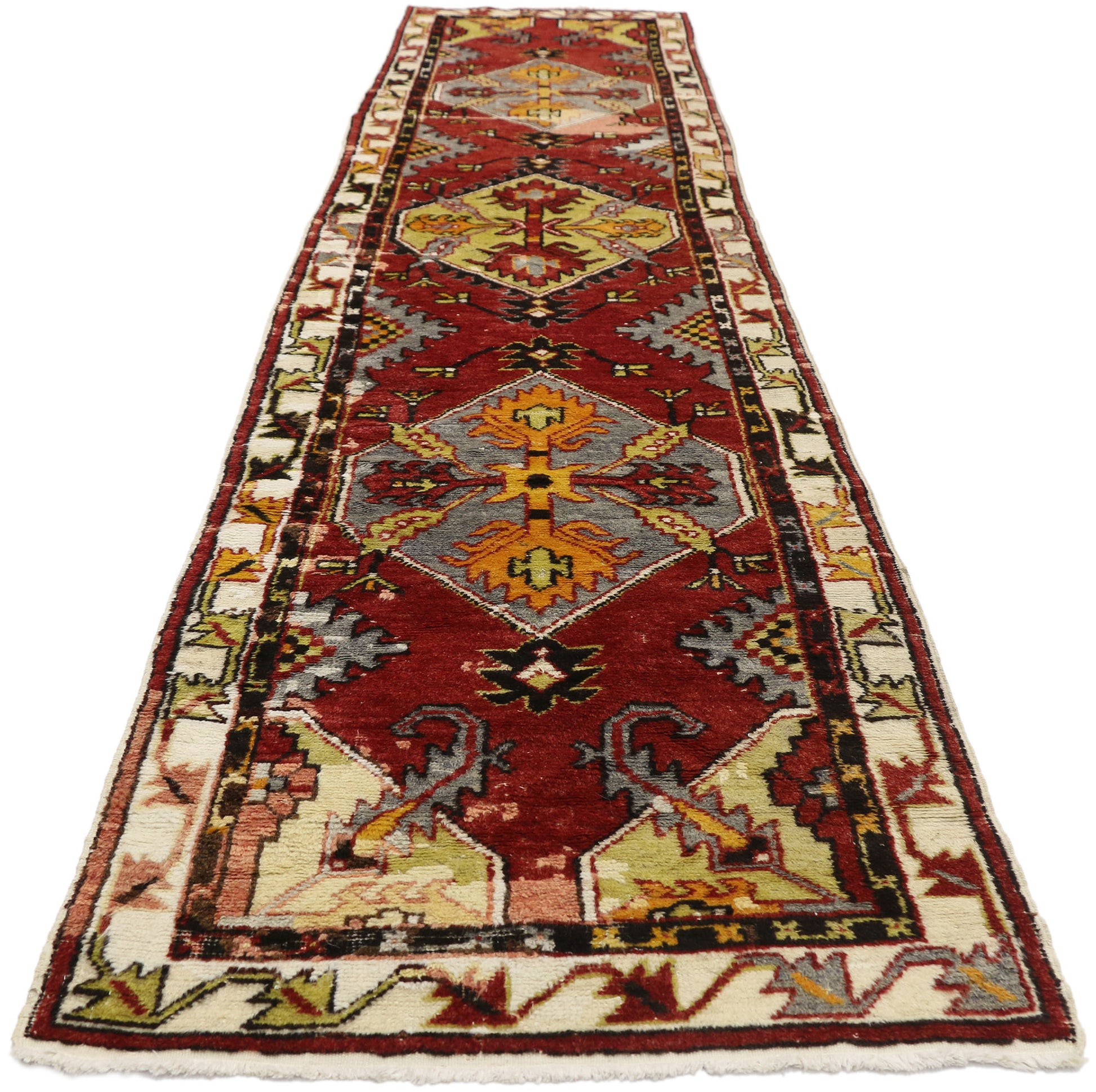 3 x 12 Vintage Turkish Oushak Runner 77279