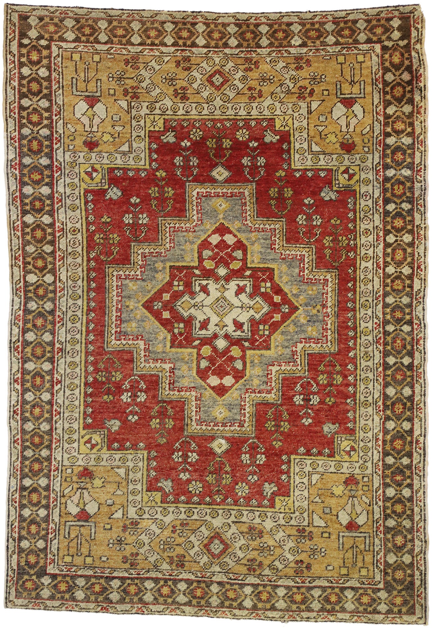 4 x 6 Vintage Turkish Oushak Rug 77281