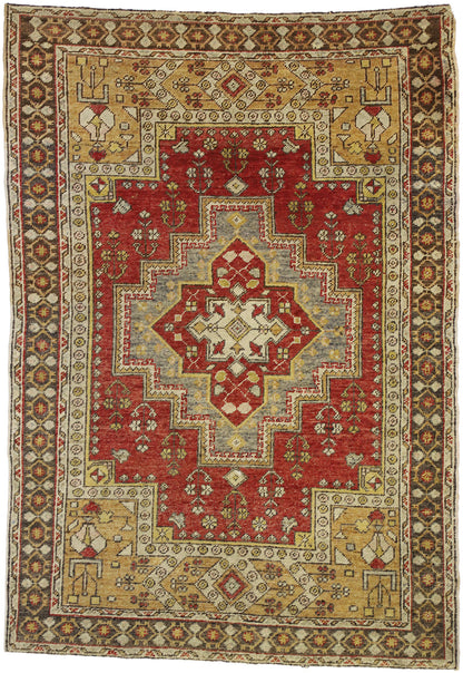 4 x 6 Vintage Turkish Oushak Rug 77281