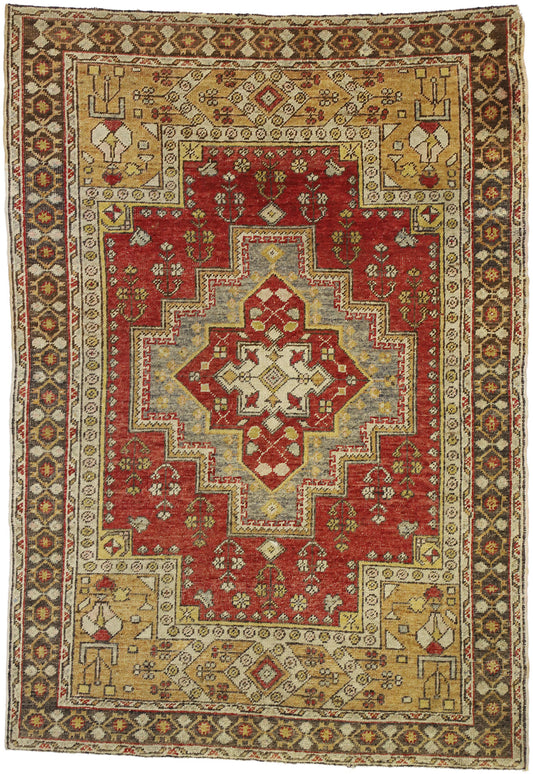 4 x 6 Vintage Turkish Oushak Rug 77281