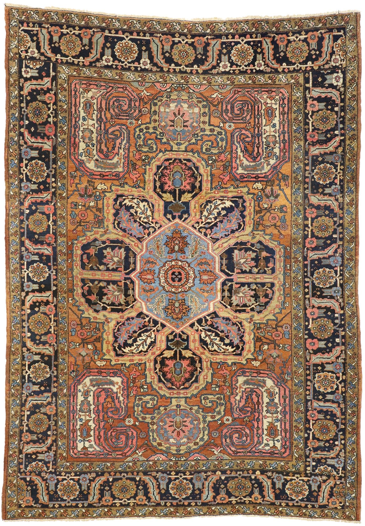 8 x 11 Antique Persian Heriz Rug 77282