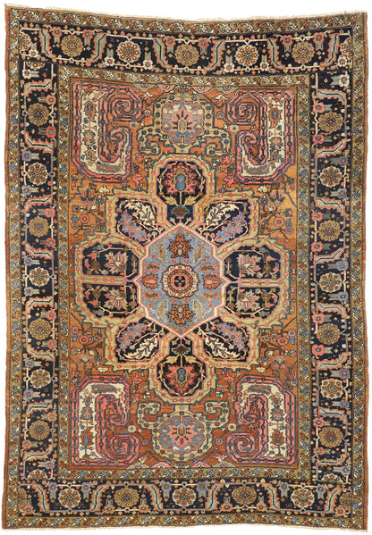 8 x 11 Antique Persian Heriz Rug 77282
