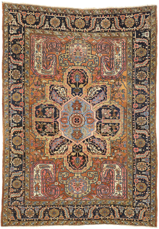 8 x 11 Antique Persian Heriz Rug 77282