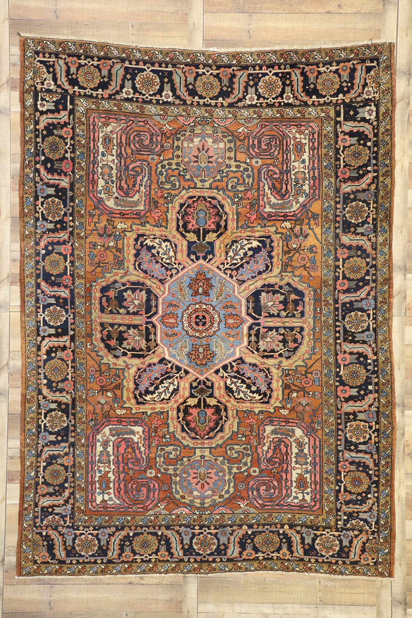 8 x 11 Antique Persian Heriz Rug 77282