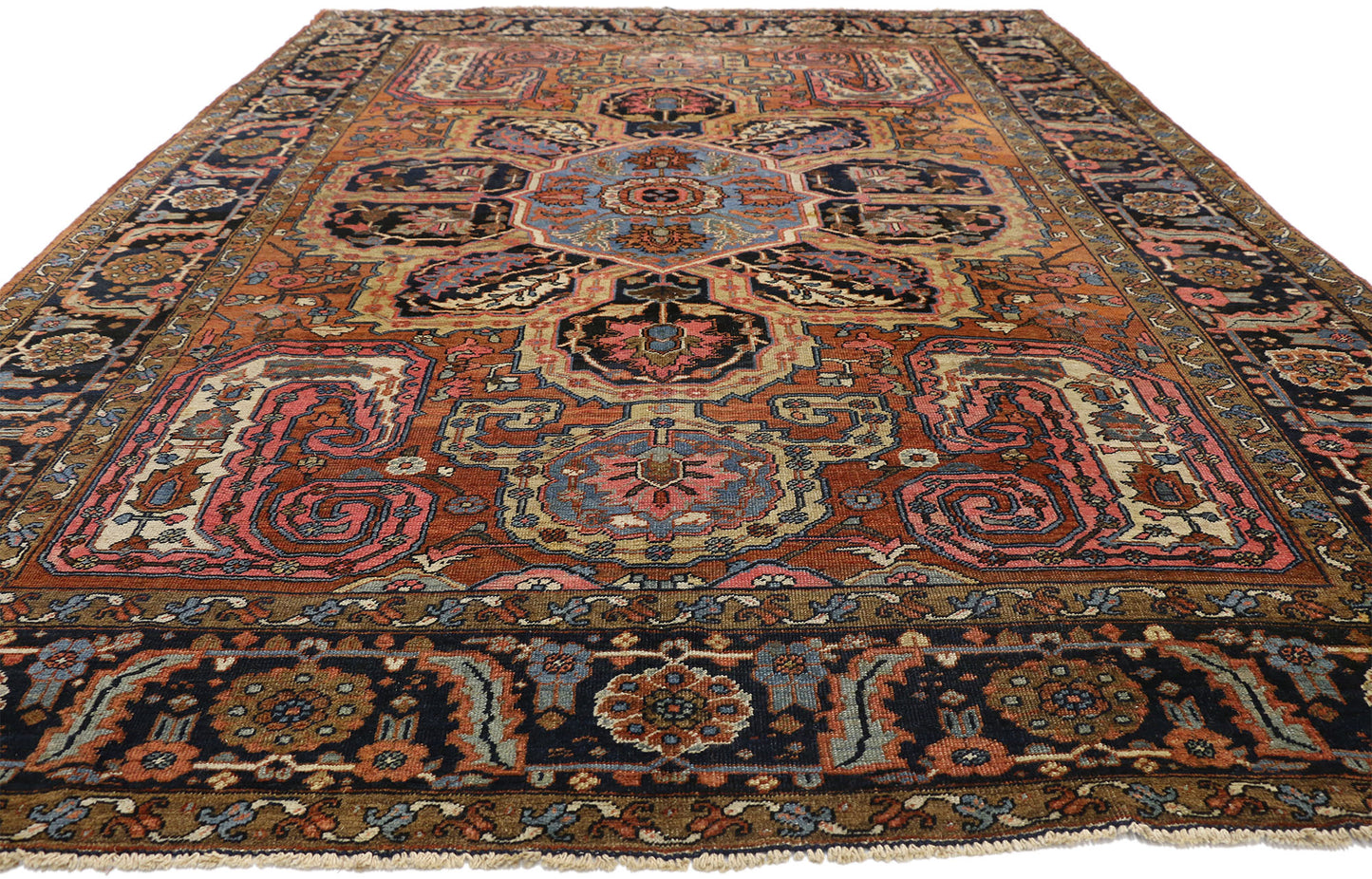 8 x 11 Antique Persian Heriz Rug 77282