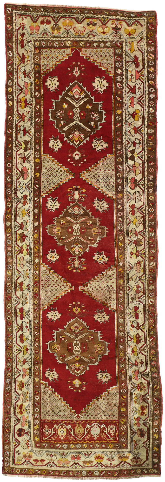 4 x 10 Vintage Turkish Oushak Runner 77284