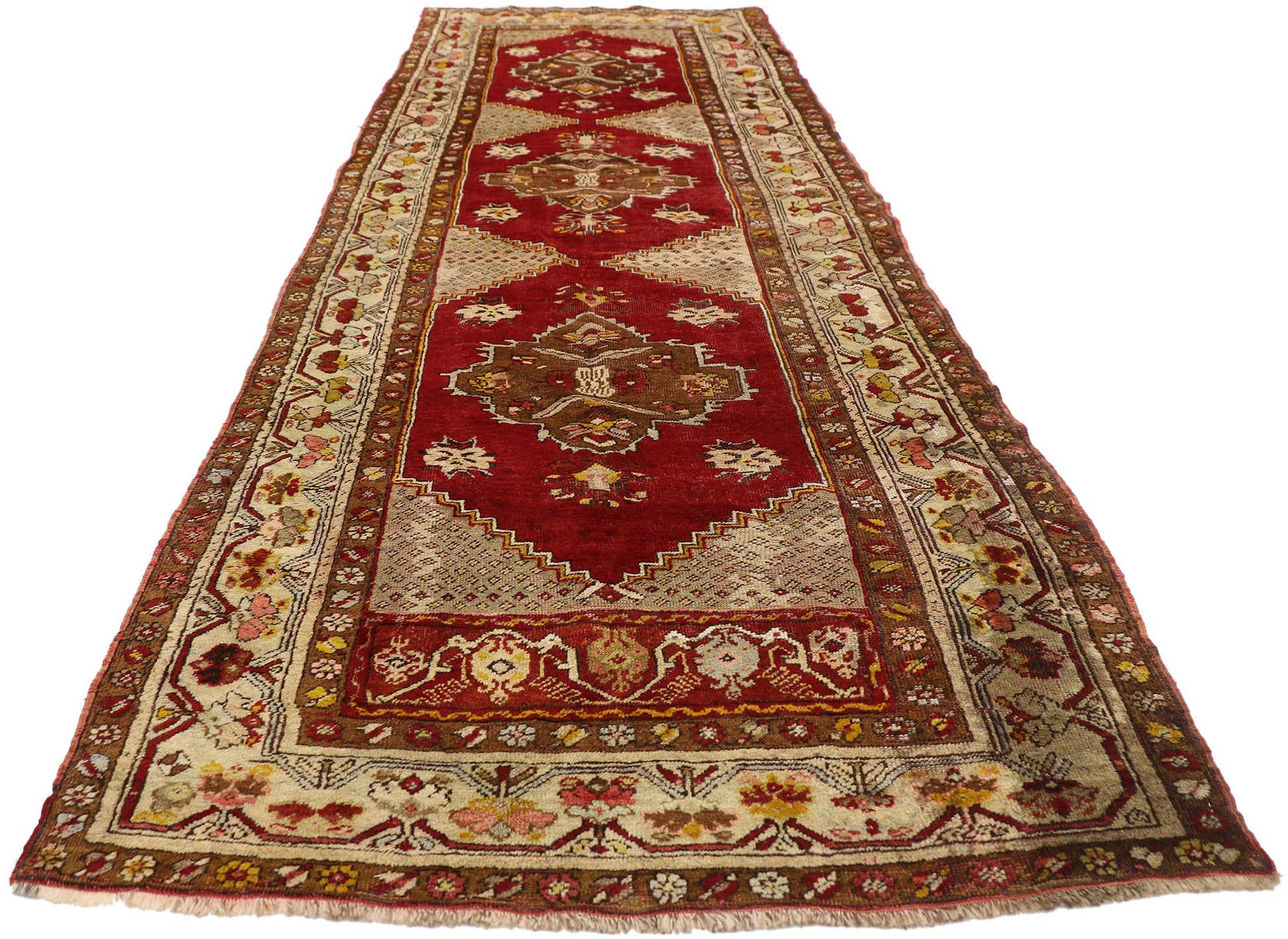 4 x 10 Vintage Turkish Oushak Runner 77284