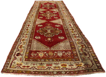 4 x 10 Vintage Turkish Oushak Runner 77284