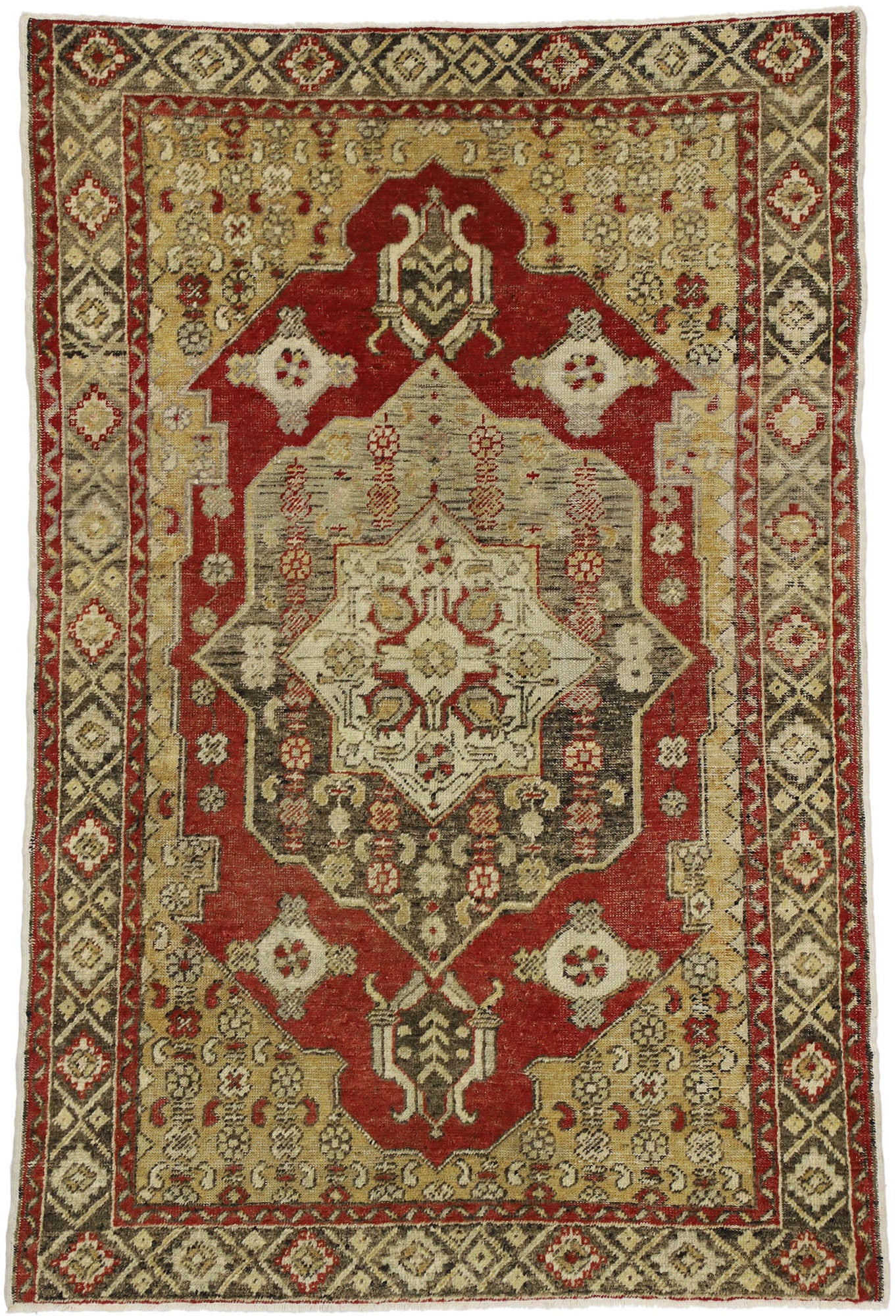 4 x 6 Vintage Turkish Oushak Rug 77287
