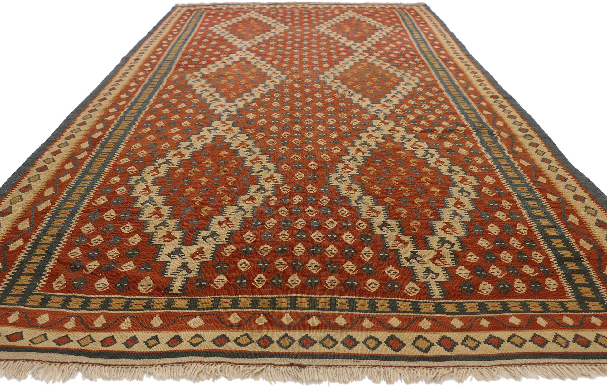 7 x 12 Vintage Persian Kilim Rug 77294
