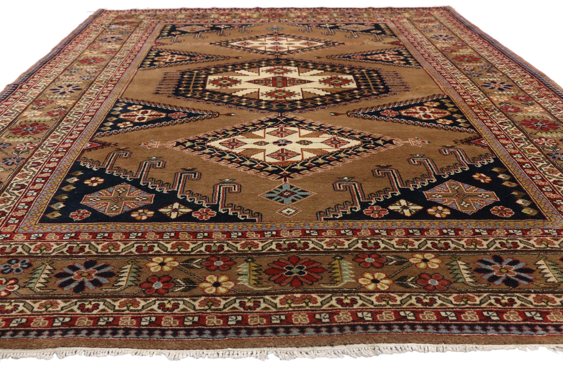 8 x 12 Vintage Romanian Tribal Rug 77299