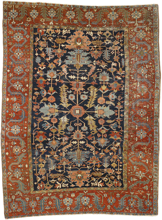 9 x 12 Antique Serapi Rug 77301
