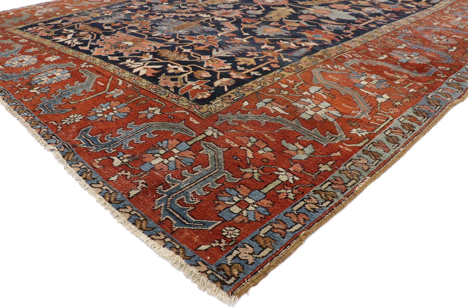 9 x 12 Antique Serapi Rug 77301