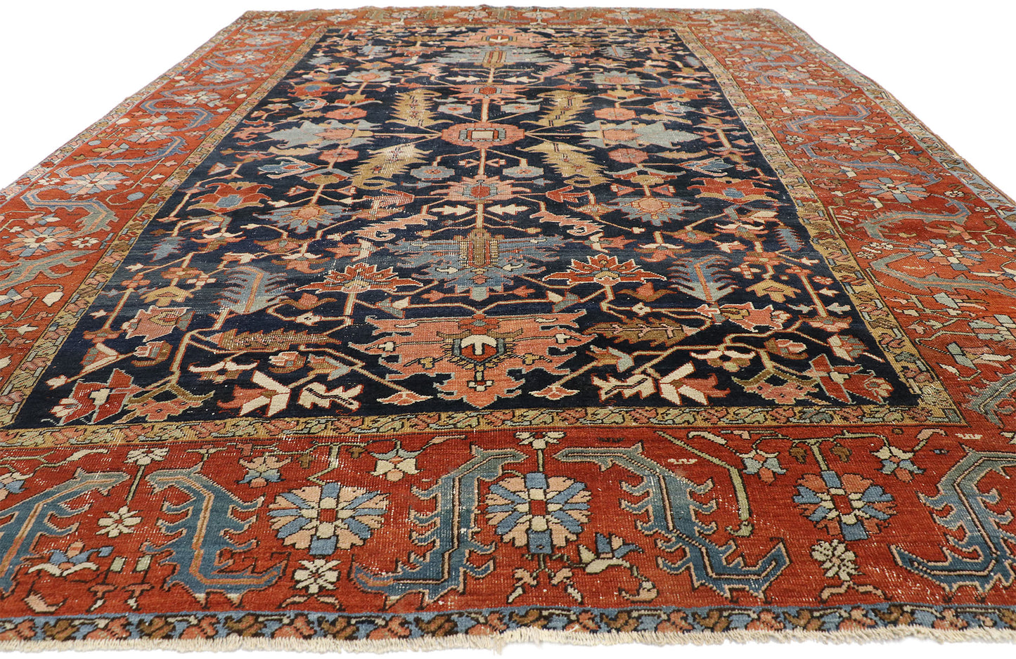 9 x 12 Antique Serapi Rug 77301