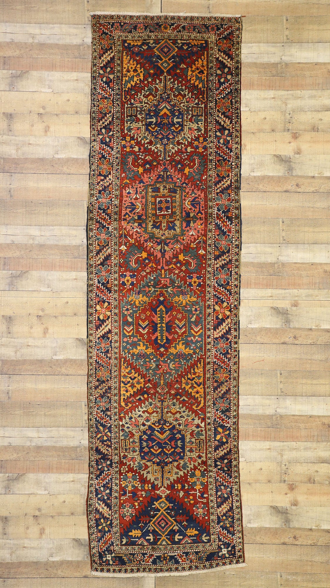 3 x 11 Antique Heriz Rug 77303
