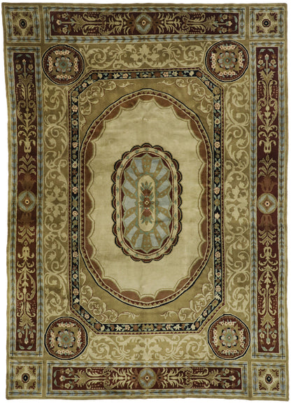 10 x 14 Vintage Savonnerie Tibetan Rug 77314