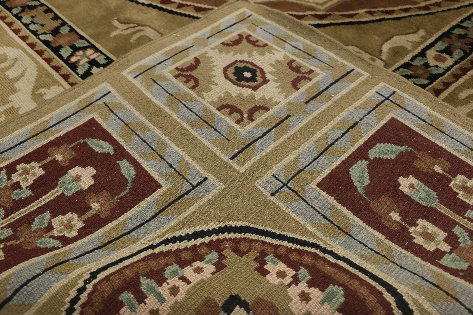 10 x 14 Vintage Savonnerie Tibetan Rug 77314