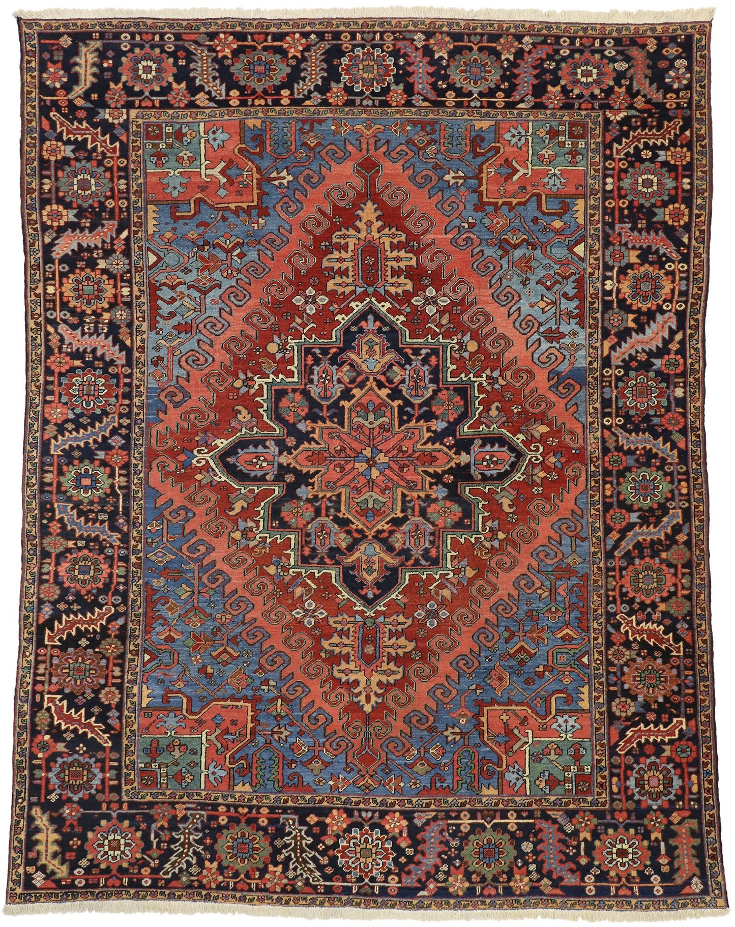 9 x 12 Antique Persian Heriz Rug 77322