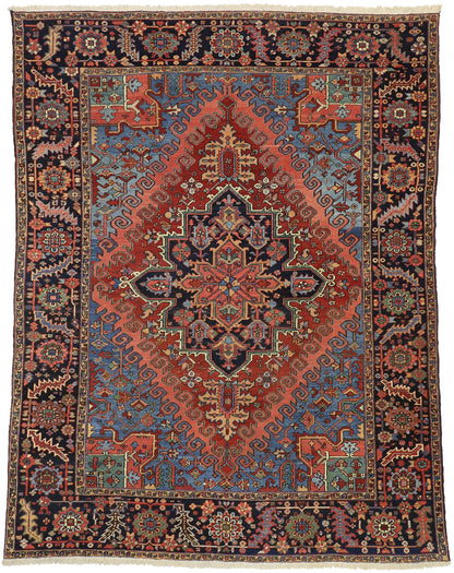 9 x 12 Antique Persian Heriz Rug 77322