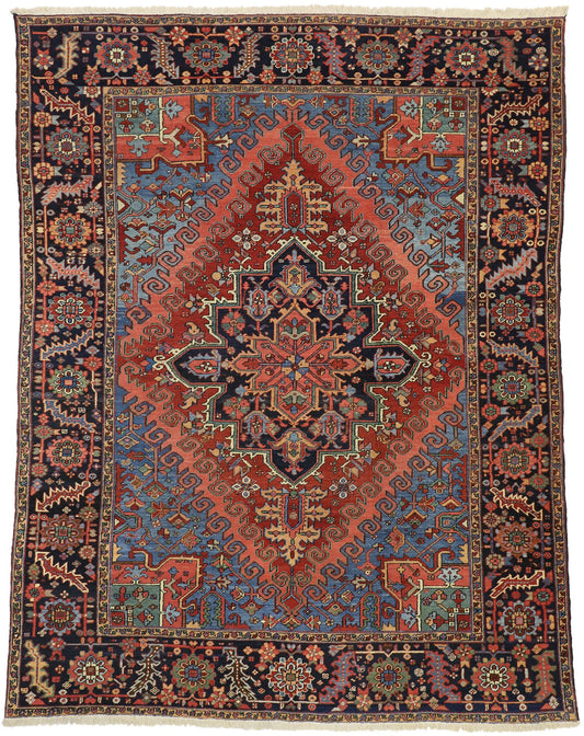 9 x 12 Antique Persian Heriz Rug 77322
