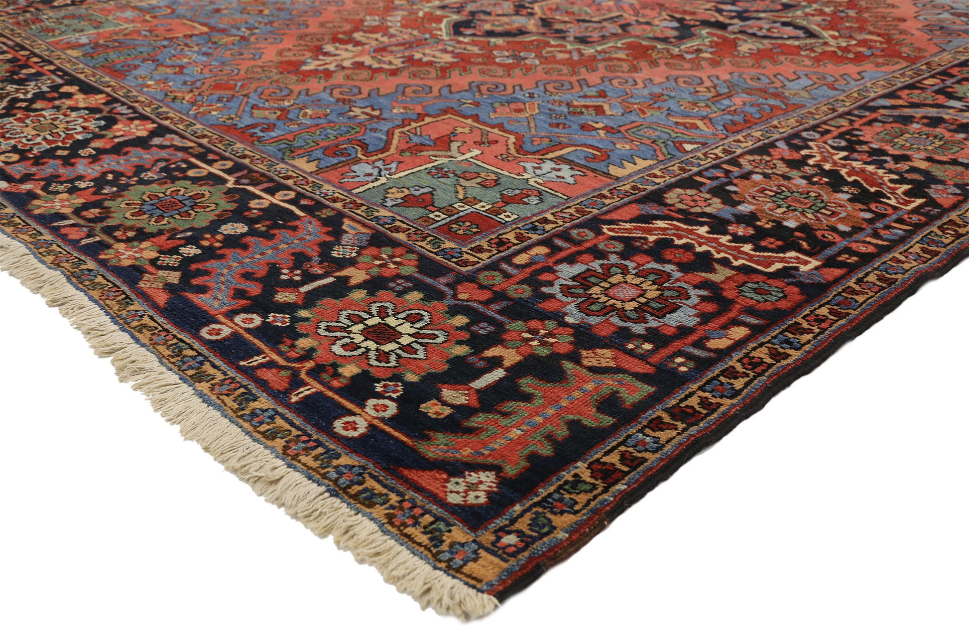 9 x 12 Antique Persian Heriz Rug 77322