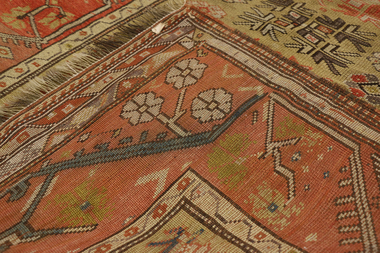 4 x 5 Antique Turkish Oushak Rug 77324