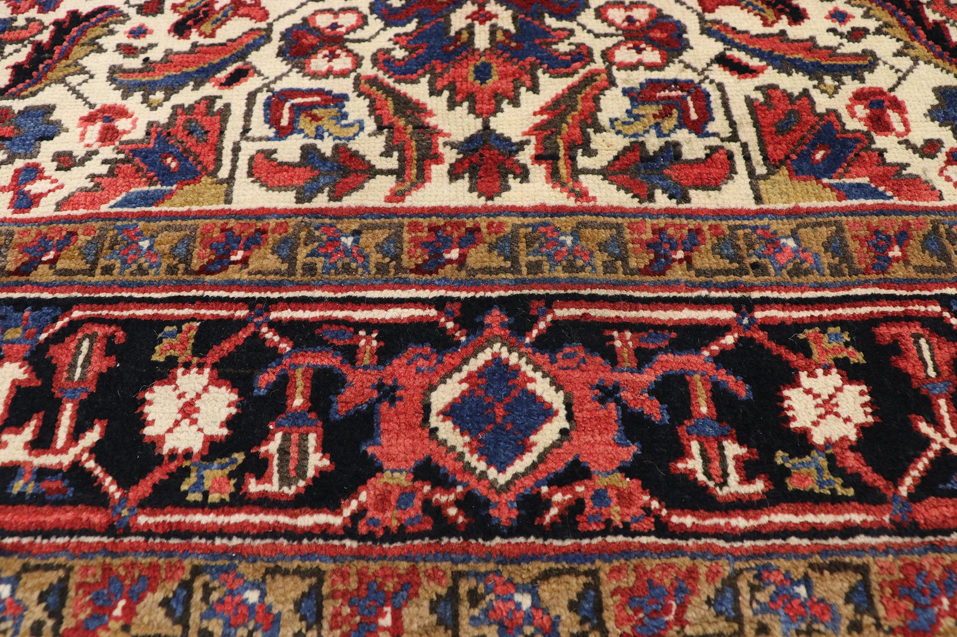 5 x 12 Antique Persian Heriz Rug 77338