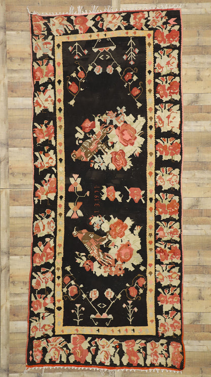 5 x 12 Vintage Turkish Rose Kilim Rug 77346