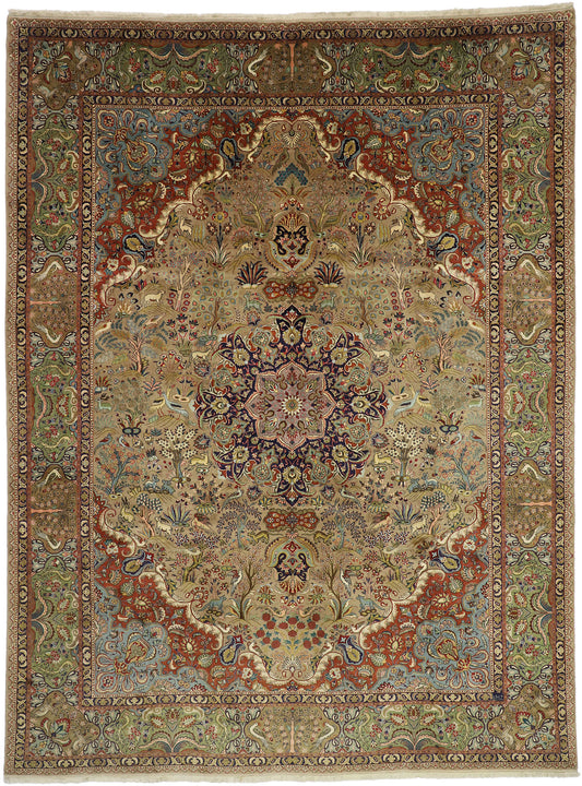 10 x 13 Vintage Tabriz Rug 77351