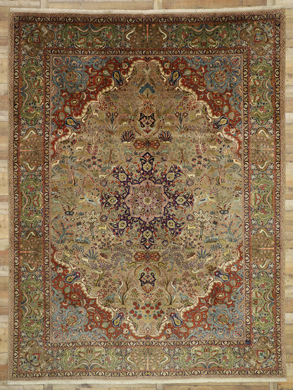 10 x 13 Vintage Tabriz Rug 77351
