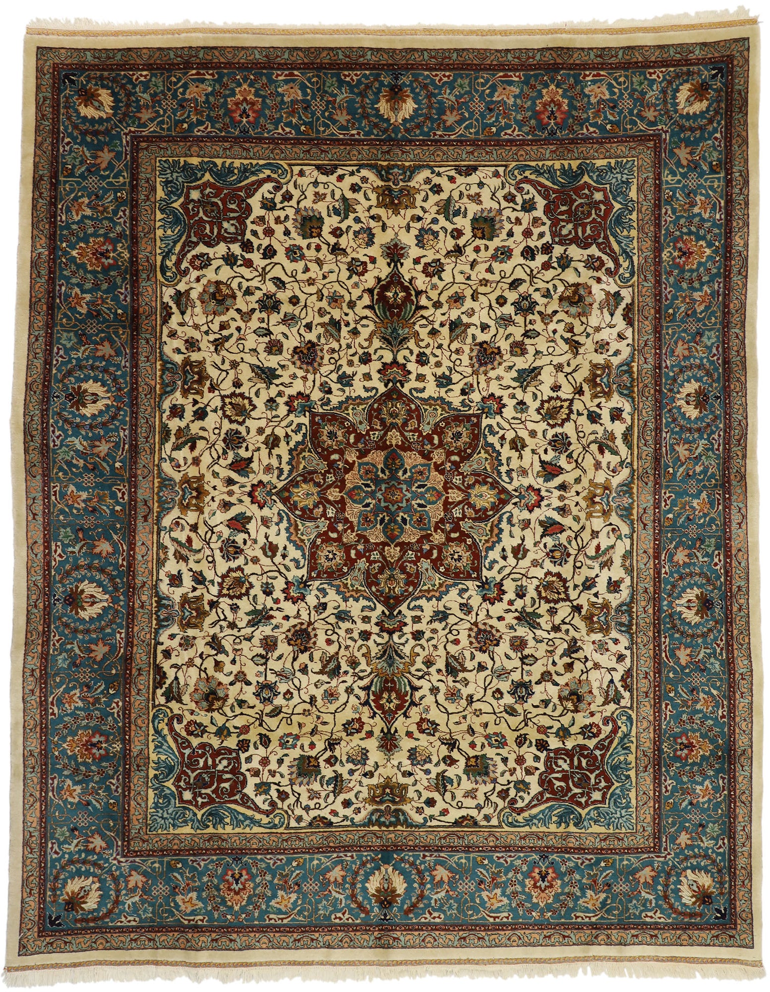9 x 11 Vintage Persian Tabriz Rug 77352