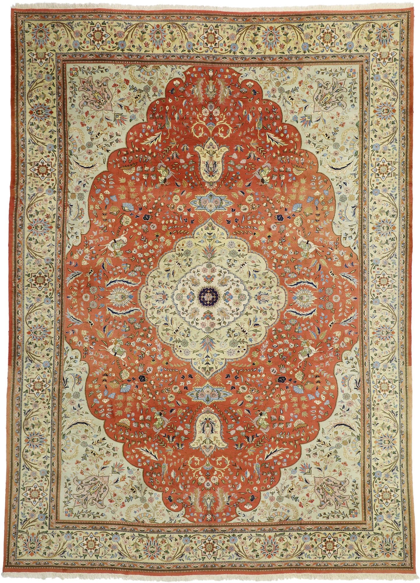 11 x 15 Vintage Persian Tabriz Rug 77353