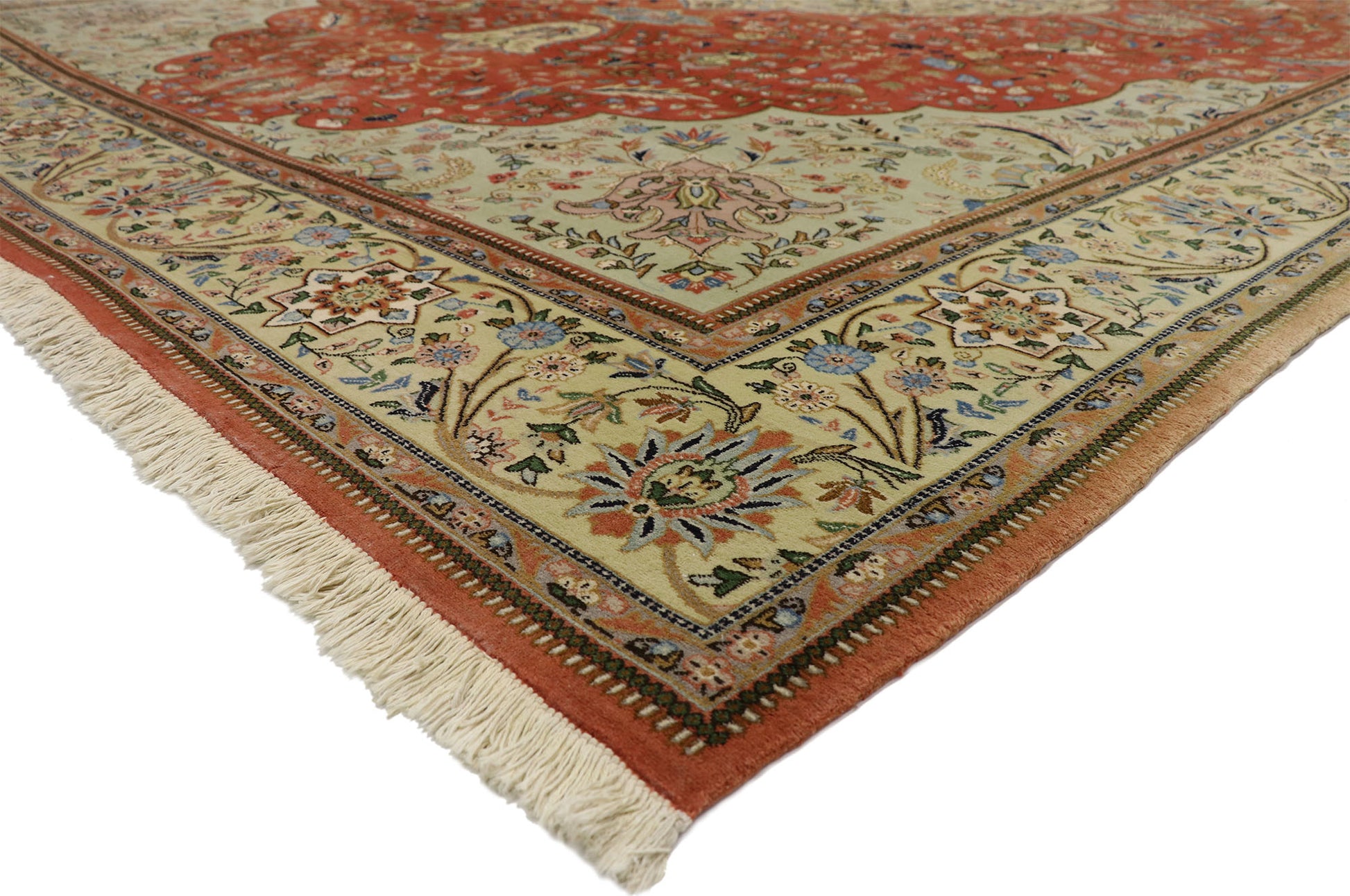 11 x 15 Vintage Persian Tabriz Rug 77353