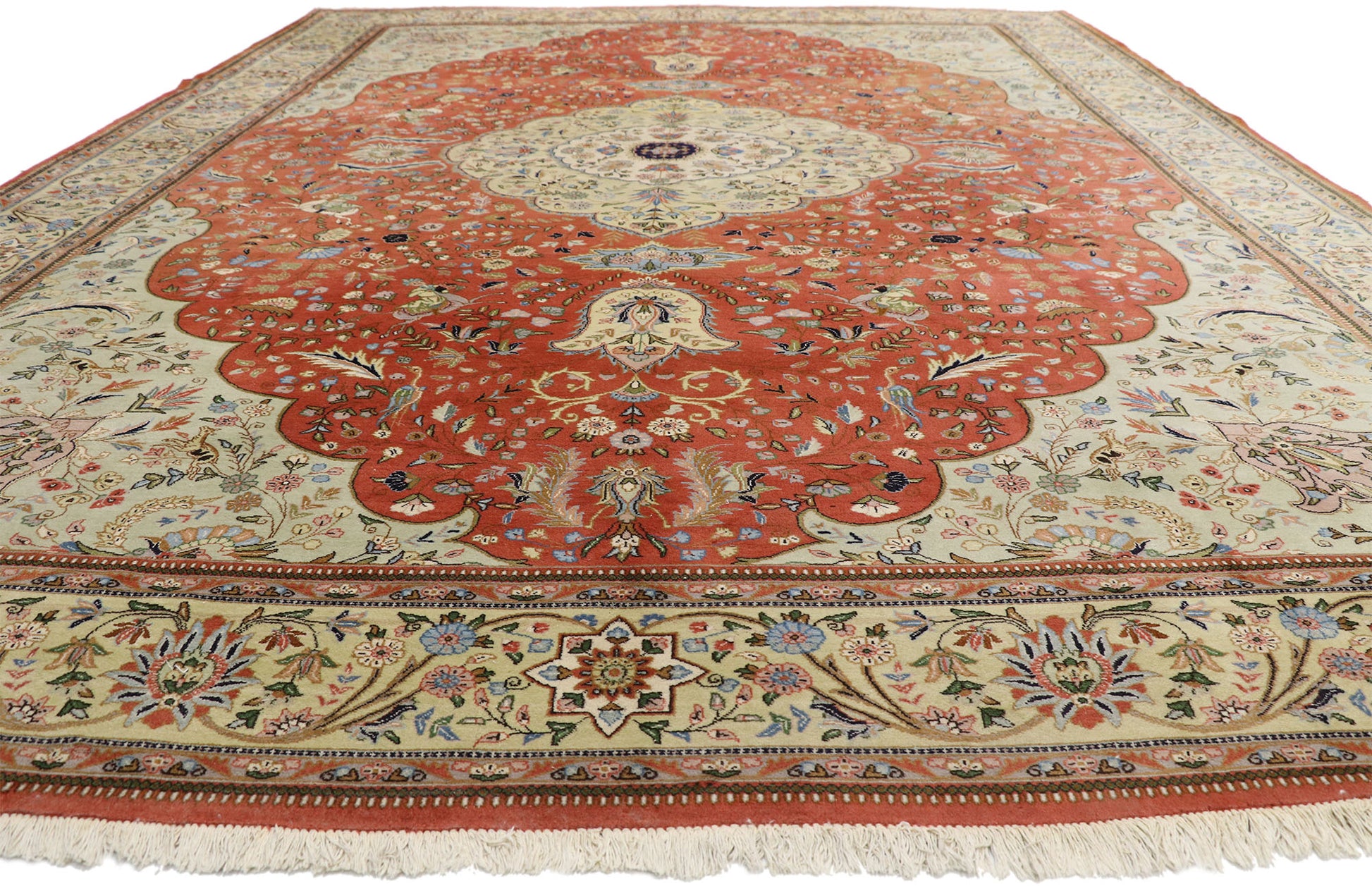 11 x 15 Vintage Persian Tabriz Rug 77353