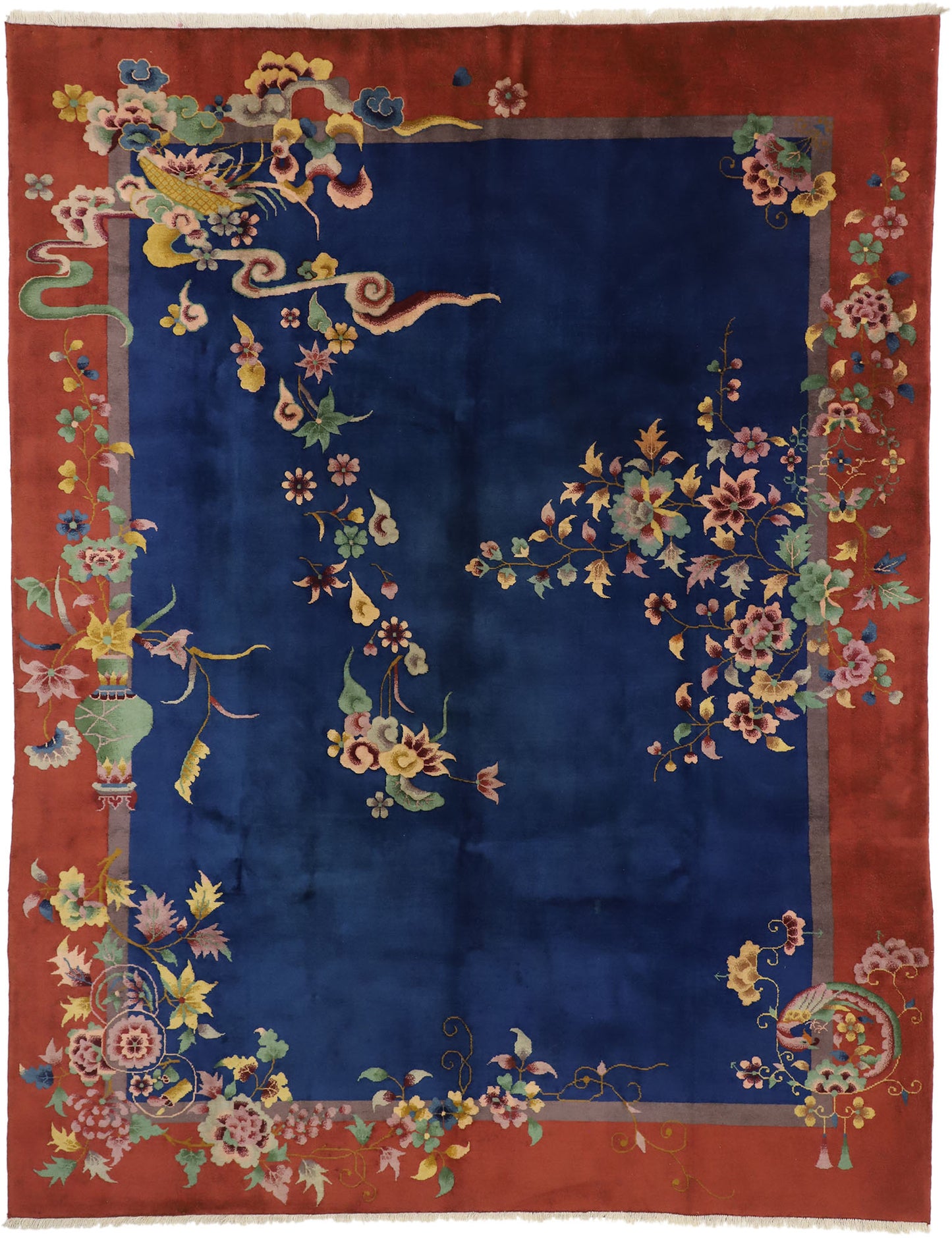 9 x 11 Antique Chinese Art Deco Rug 77354
