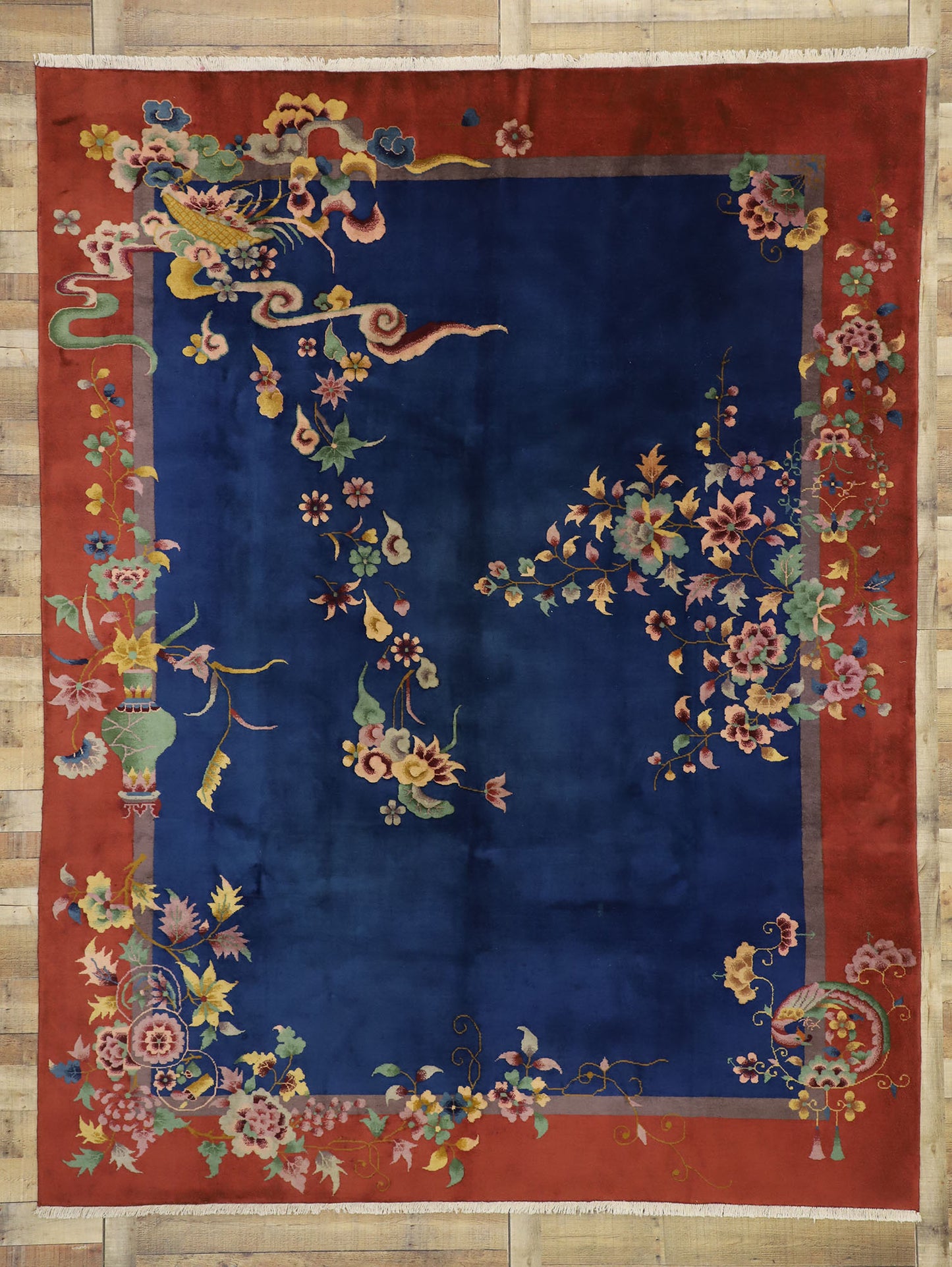 9 x 11 Antique Chinese Art Deco Rug 77354