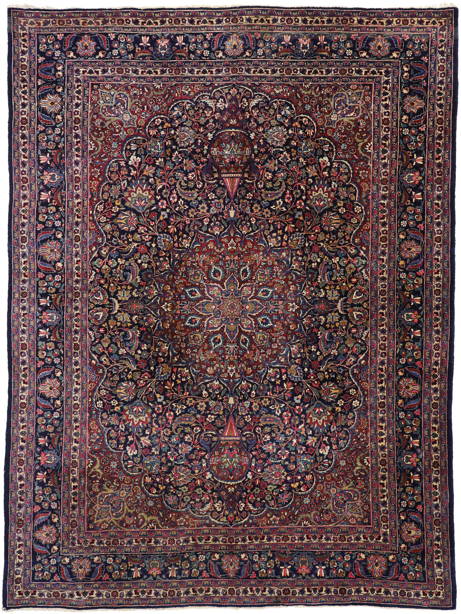 10 x 13 Vintage Persian Mashhad Rug 77355