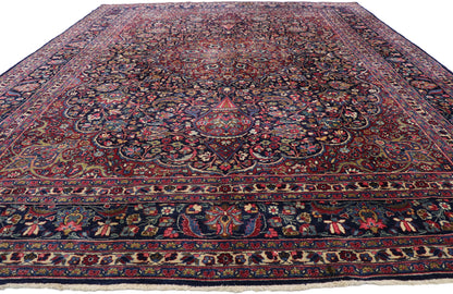 10 x 13 Vintage Persian Mashhad Rug 77355