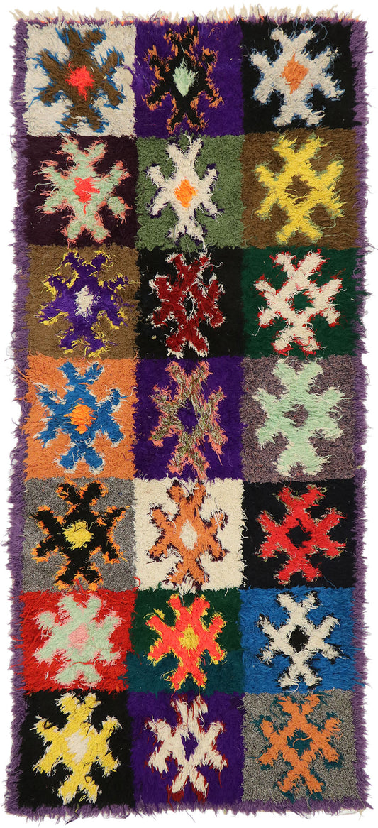 4 x 10 Vintage Moroccan Rag Rug 77356